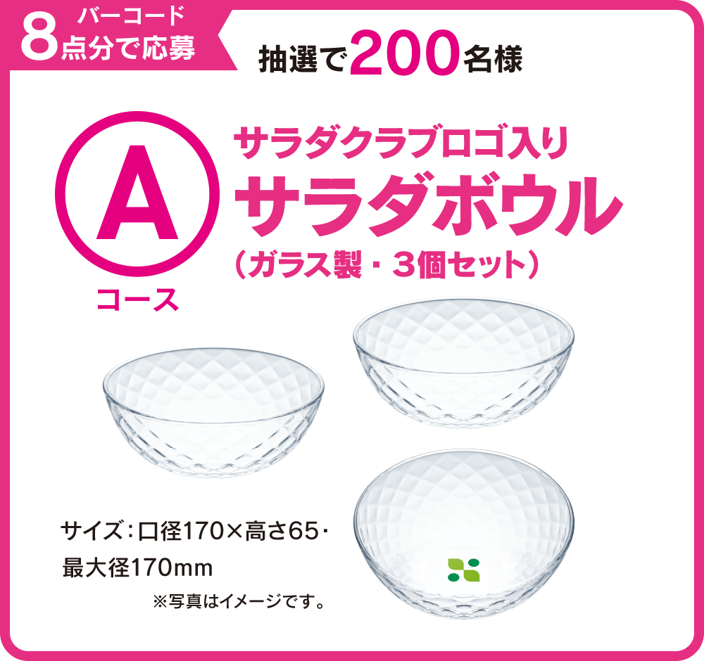 バーコード8点分で応募 Aコース サラダのお皿セット