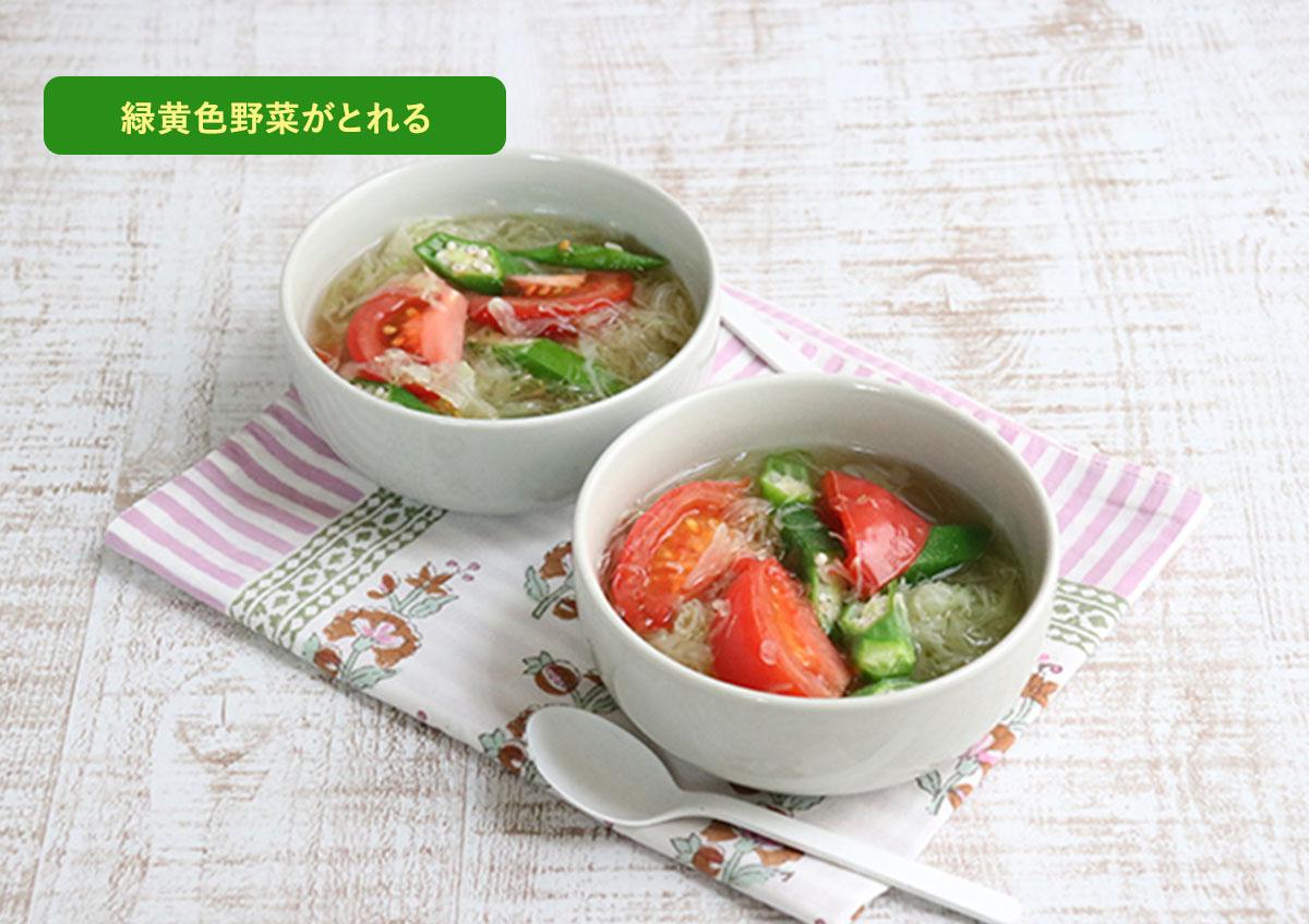 キャベツと夏野菜のスープ