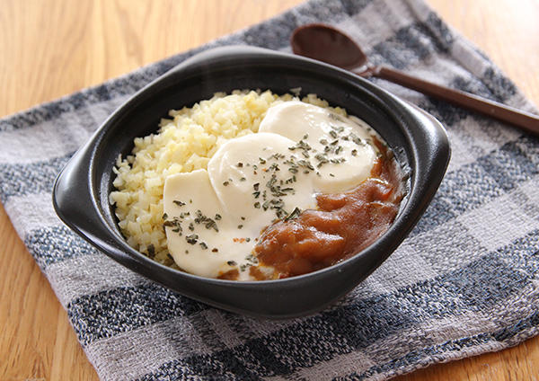 モッツァレラチーズのキャベツライスdeカレー