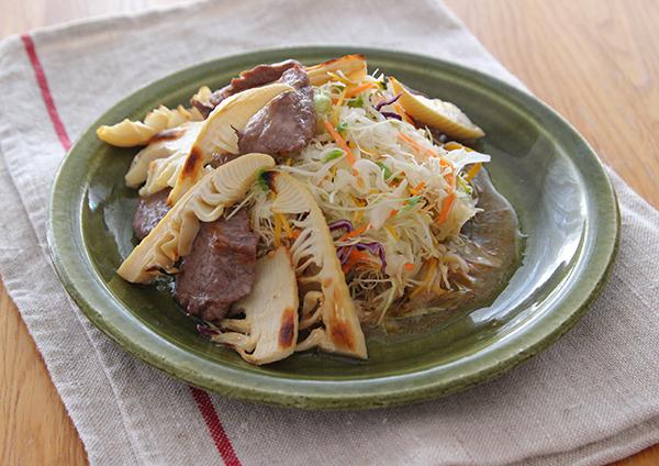 焼きたけのこと牛肉のサラダ