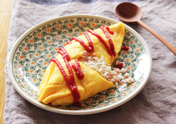 キャベツライスのチーズ風味オムライス