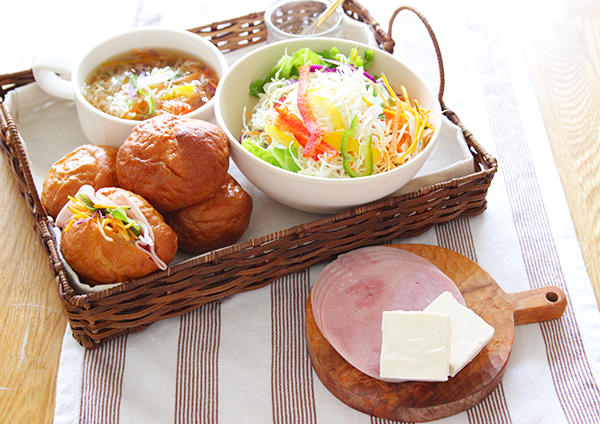 セルフサンドと野菜スープ