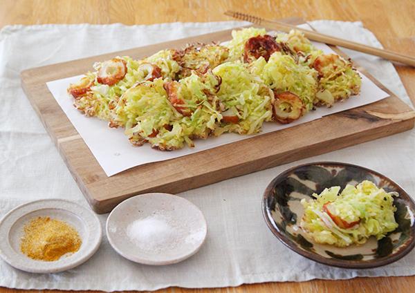 キャベツとちくわのかき揚げ