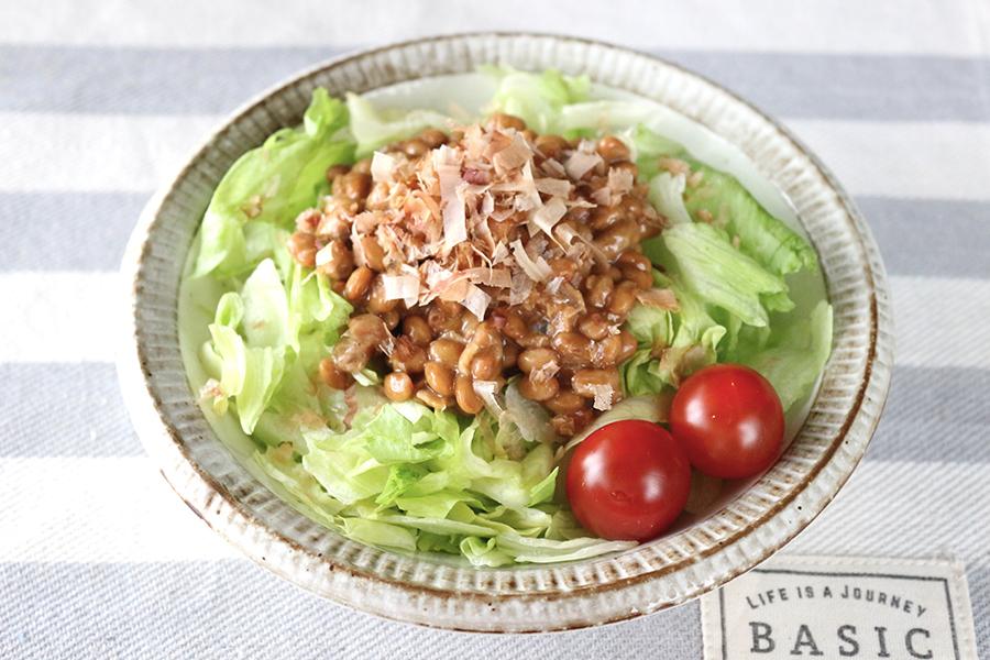 レタスの納豆サラダ