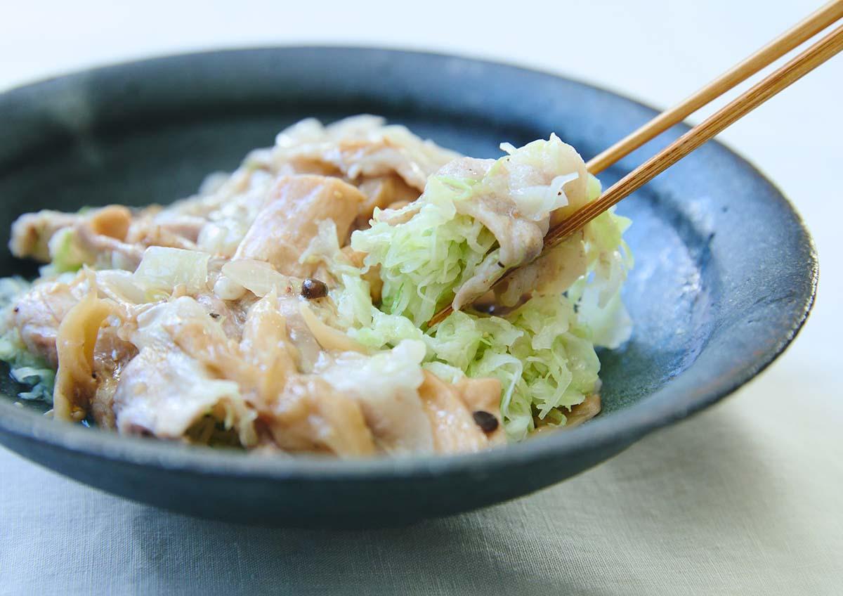 豚とキャベツのレンジ蒸し