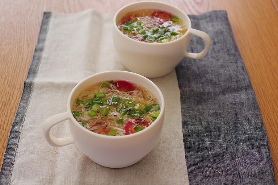 レンチン中華風スープ