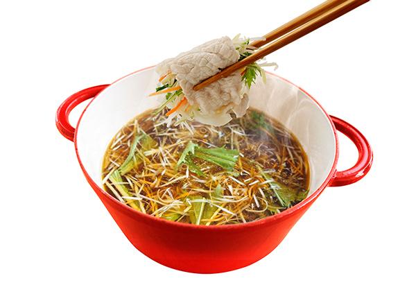ハリネギと水菜と人参の豚しゃぶ