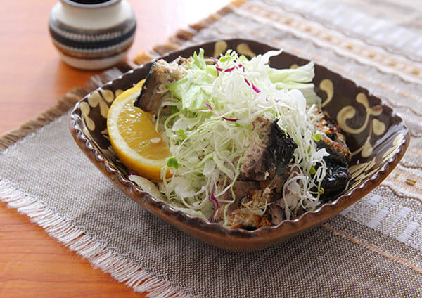 焼きさばのスプラウトミックスサラダ