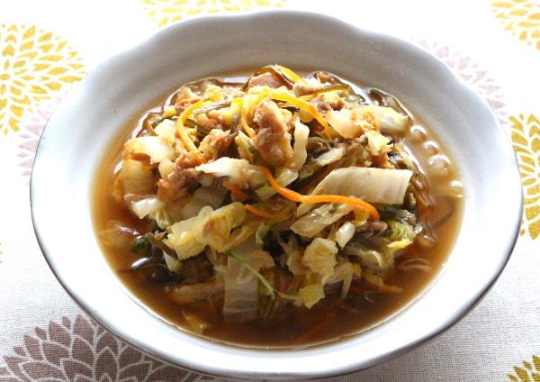 白菜とツナの塩昆布煮びたし