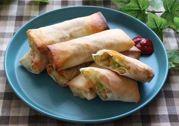 キャベツとツナの焼き春巻き